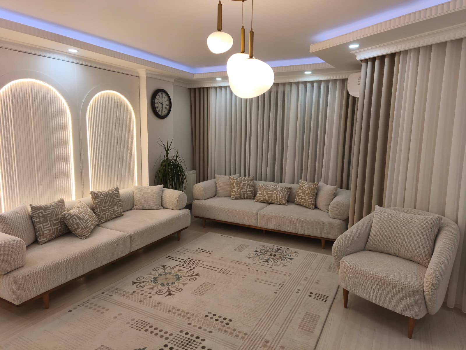 Modern salon perde uygulaması